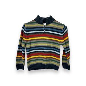 Gymboree Boys Striped Sweater Size 6 Cotton & Acrylic Colorful Warm Pullover